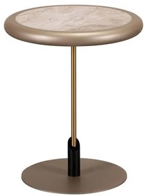 Mesa Apoio Elva Tampo Travertino Base Champagne - 77964 Sun House