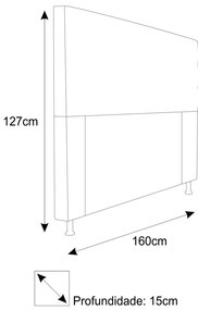 Cabeceira Estofada Turim 160 cm Queen Size Suede Pink - ADJ Decor