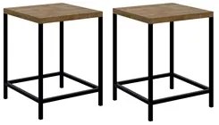 Kit 2 Banquetas Decorativas Baixas Estilo Industrial Steel Quadra 2781