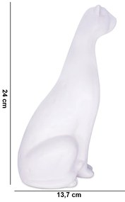 Escultura Decorativa Leopardo em Cerâmica Branco 13,7 cm F04 - D'Rossi