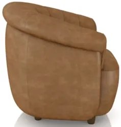 Poltrona Sala de Estar Pé Madeira Lykan Sintético Caramelo Z32 - Mpoze