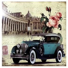 Quadro Decorativo Em Mfd Carro Vintage 24x24cm - D'Rossi