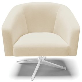 Poltrona Decorativa Giratória Cromada Stella Linho D03 - D'Rossi - A27 Areia