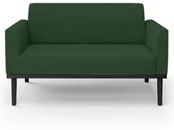 Sofá Namoradeira e 2 Poltronas Base Madeira Preto Maressa Veludo Verde