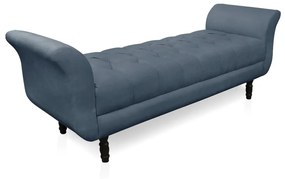 Recamier Olinda Suede 160 cm Pés Torneados Tabaco - D'Rossi - Azul Marinho