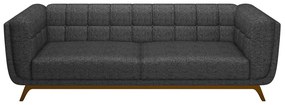 Sofá Decorativo Sala de Estar 180cm Rocket 2 Lugares Base Madeira Linho Chumbo G45 - Gran Belo