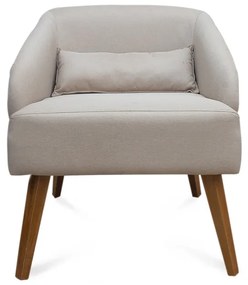 Kit 2 Poltronas Decorativas Lara Pés de Madeira Suede Bege - Sheep Estofados - Bege