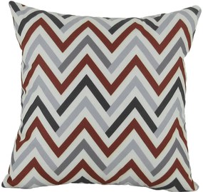 Capa almofada LYON Veludo estampado Chevron cinza e Terracota 50x50cm