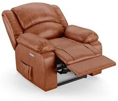Poltrona do Papai Reclinável Pietra Elétrica LED Massagem FH9 PU Caram