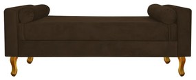 Recamier Baú Félix Solteiro 120cm Suede Marrom - ADJ Decor
