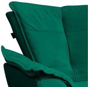 Namoradeira Opala Veludo Verde Esmeralda Pés Palito Castanho - D'Rossi