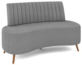 Sofá 2 Lugares Living 160cm Pé Palito Maraú Bouclê K01 - D'Rossi - Cinza claro
