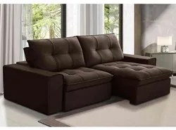 Sofá Retrátil Reclinável 3 Lugares 230cm Argon F05 Veludo Marrom - Mpo