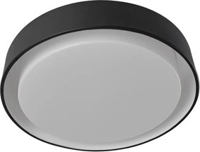 Plafon De Sobrepor Redondo Aluminio Dubai - PRETO / BRANCO