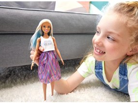 Boneca Barbie Fashionistas Loira Mechas Azuis - Mattel