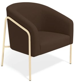 Poltrona Sala Industrial Alta Champanhe Stella Suede D03 - D'Rossi - Marrom