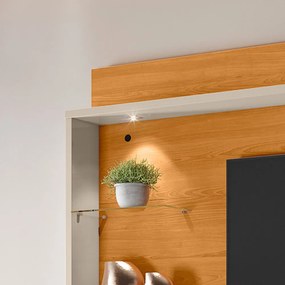 Painel TV 50 Pol 160cm Bancada Suspensa Sala Ravian Cinamomo/Off White M20 - D'Rossi
