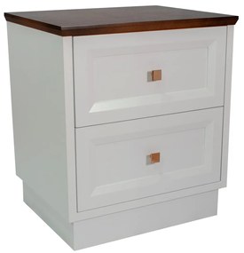 Mesa de Cabeceira Louvre - Branco com Tampo Vintage Clássico Kleiner