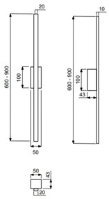 Arandela Lineare 90Cm Led 15W 3000K Bivolt Branco - Usina Imports Ui20... (Branco)