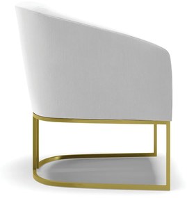 Poltrona Decorativa Industrial Dourado Kit 2 Stella Suede Cinza D03 - DRossi