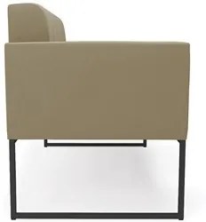 Sofá Namoradeira Base Industrial Preto Ana Suede Marrom RT - Ibiza