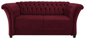 Namoradeira Chesterfield Sofia Suede Bordô - ADJ Decor