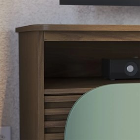 Bancada Tv de 65'' 2 Portas Ewa e Rodízio 150cm Amêndoa/Verde Pistache C04 - D'Rossi