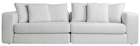 Sofá Modulado Sala de Estar Trento 216cm com Almofadas Soltas Linho Cinza G92 - Gran Belo