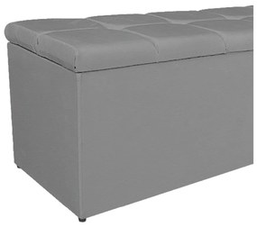 Calçadeira Estofada Manchester 195 cm King Size Corano Cinza - ADJ Decor