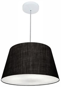 Lustre Pendente Cone Md-4021 Cúpula em Tecido 21/40x30cm Preto - Bivolt
