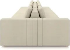 Sofá Ilha e Puff Sala Living 465cm Siesta M22 Linho Areia    - Mpozena