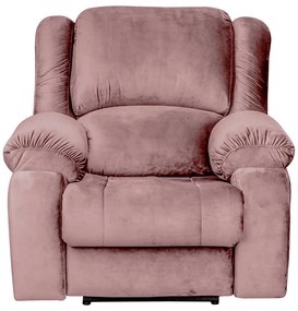 Poltrona do Papai Reclinável Elétrica com Massagem e USB Magnum Veludo Rosê G23 - Gran Belo
