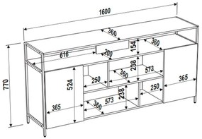 Rack Para Tv Sala Com 7 Prateleiras Multifuncional - Vermont