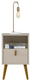 Mesa de Cabeceira com Gaveta Ilhéus Off White G77 - Gran Belo