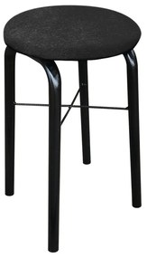 Kit 02 Banquetas Baixa Manu Suede Preto D'Rossi