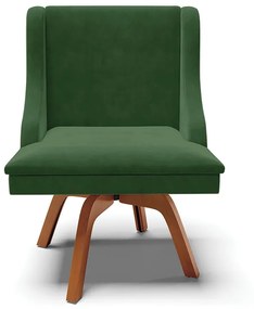 Kit 02 Cadeiras de Jantar Liz Suede Verde Base Madeira Mm35 D03 - D'Rossi