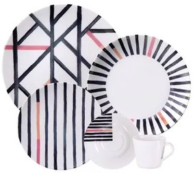 Aparelho de Jantar Tramontina Street em Porcelana Decorada 20 Peças