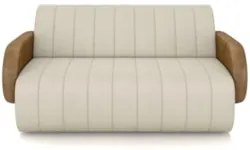 Sofá 2 Lugares 168cm Sala de Estar Munik Veludo Bege/Camel Z08 - Mpoze