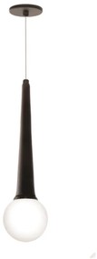 Pendente Bugle Ø6X32,5Cm C/ Globinho Ø6Cm 1Xg9 - Old Artisan Pd-5576 (PRETO, AMBAR)