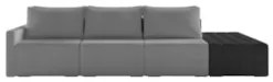 Sofá Ilha Modular Living com Puff 342cm Georgia Z08 Boucle Grafite/Pre