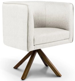 Kit 02 Poltronas Decorativas Sala de Estar Giratória Nix Linho Creme G15 - Gran Belo