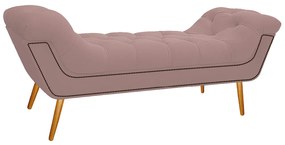 Calçadeira Estofada Veneza 195 cm King Size Suede Rosê - ADJ Decor
