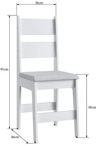 Conjunto 2 Cadeiras Em Mdf E Tecido Corino 903 - Branco