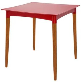 Mesa Tramontina Diana em Polipropileno Vermelho 70cm Pernas de Madeira