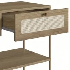 Mesa de Cabeceira Com 1 Gaveta Pé Metal Arlo A10 Hanover/Dourado - Mpo