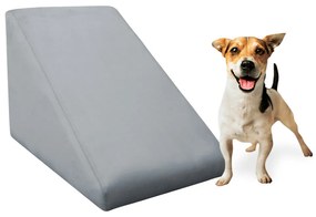 Rampa Pet Almofadada Veludo Cores para Cachorros e Gatos Rampinha Pet - Cinza
