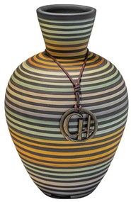 Vaso Bojudo Decorativo em Cerâmica - Maruaga Listrada Fosco  Kleiner