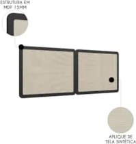 Cabeceira Casal e Queen Com 2 Mesas Laterais Arlo A10 Nero/Preto - Mpo