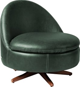 Kit 2 Poltronas Sala de Estar Giulio Base de Ferro Giratória PU Verde G92 - Gran Belo
