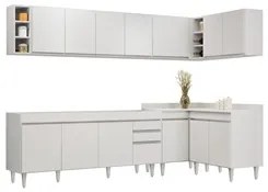 Armário de Cozinha Modulado de Canto 7 Peças CP34 Balcão sem Tampo Bra